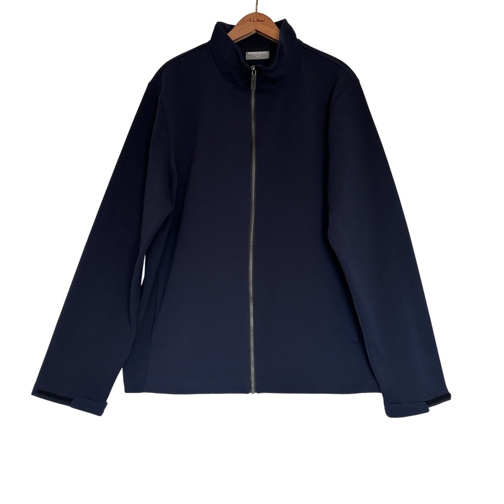 32 Degrees Heat Mens XL Navy Blue Full Zip Mock Neck Jacket Minimalist